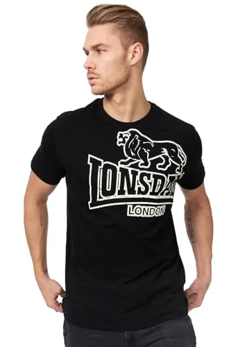 Lonsdale London Langsett Männer T-Shirt schwarz M 100% Baumwolle Festival, Streetwear