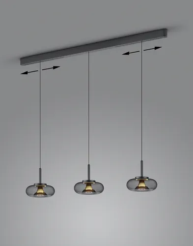 Helestra LED Pendelleuchte SICA - Elegante Pendelleuchte für Innenräume, inklusive 3-flammigem Leuchtmittel in Extra-Warmweiß für gemütliches Licht. Ideal für stilvolle Akzente in Ihrem Zuhause.