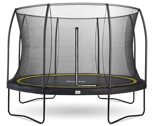 SALTA Trampolin Comfort Edition Ø 366 cm mit Sicherheitsnetz - Trampolin für Familien, bietet Sicherheit durch 20 mm dicke Schutzpolster und schnellen Aufbau, ideal für Garten und Freizeit.