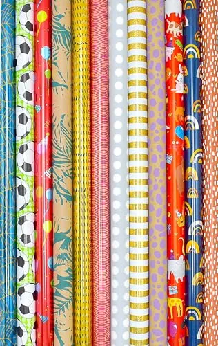 Rollen Geschenkpapier, Rolle 200 x 70 cm, Geburtstag, Ganzjahr, Bunt, Mix gemischt, Verpackung, Geschenkverpackung, Geburtstag, Feier, Papier 36