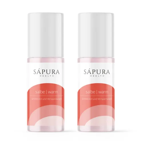 SAPURA Wärmesalbe Extra Stark - 2er Set Roll-On - Gele zur Linderung von Muskelverspannungen im Rücken, Nacken und Schulter mit dermatologisch geprüfter, intensiver Wärmewirkung.