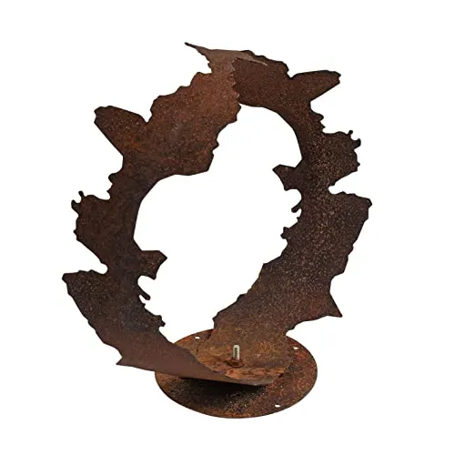 ESTEXO Gartenfigur Edelrost Deko Skulptur 38 cm - Einzigartige Edelrost Gartenskulptur aus langlebigem Stahl, perfekt für Ihren Garten oder Eingangsbereich. Mit individueller Rost-Patina und stabiler Bodenplatte für sicheren Halt.