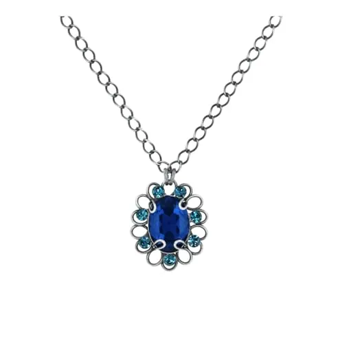 Konplott: Kette/Anhänger Gem Rocks oval, großer ovaler aufwendiger Kristallnhänger inklusive Kette, für Damen/Frauen (blau-türkis)