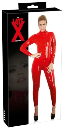 Late X, Latex Catsuit, Rot, Größe M