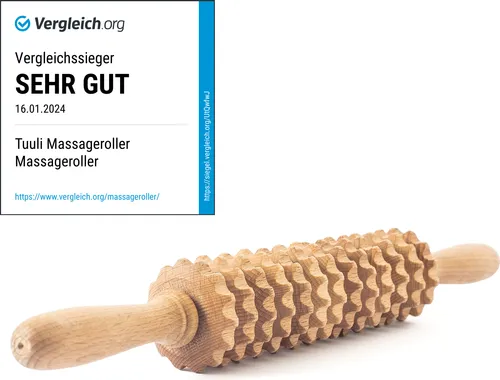 tuuli Anti Cellulite Massagegerät Massageroller Roller mit Griff Maderotherapie aus Holz