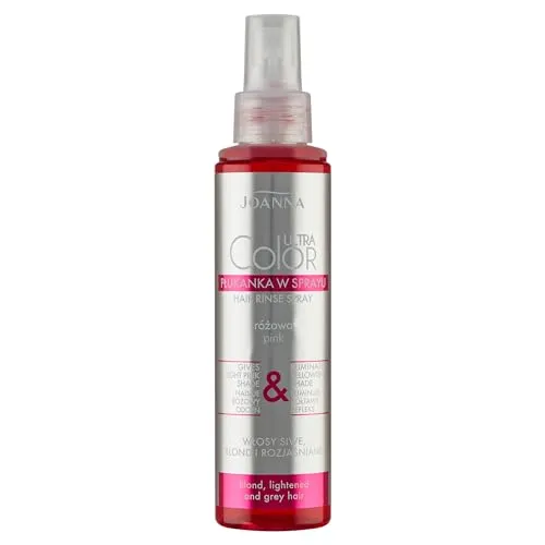 Joanna Ultra Color - Rosa Farbspülungspray für Blondes und Helles Haar - Pastell-Rosa/-Pink - Natürlicher Glanz - Beseitigt Gelbstich in Grau-Blond Blondiertem Haar - Vorübergehender Effekt - 150 ml