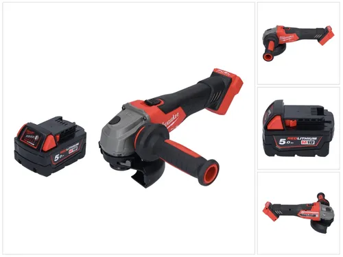 Milwaukee M18 FSAG125X-501 Akku Winkelschleifer 18 V 125 mm - Schleifmaschinen, leistungsstarker Brushless-Motor für längere Laufzeit und höhere Effizienz, ideal für professionelle Anwendungen.