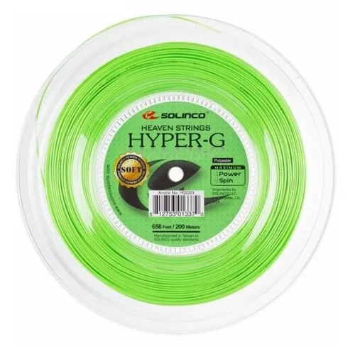 Solinco Hyper-G Weiche Saitenrolle (16) - Tennissaiten mit verbesserter Weichheit für mehr Komfort und Spin. Ideal für Spieler, die eine sanftere Spielweise bevorzugen.