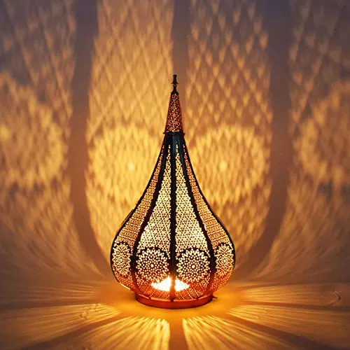 Orientalische Marokkanische Laterne Windlicht Garten Metall Vintage Tischlaterne - Laternen & Windlichter, handgefertigte Vintage-Laterne für stimmungsvolle Beleuchtung im Garten oder auf der Terrasse.