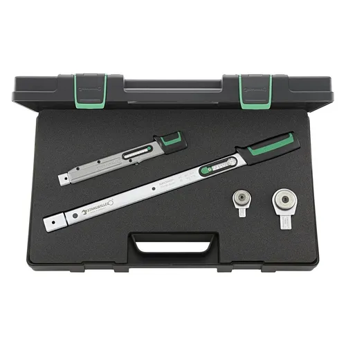 Stahlwille Drehmomentschlüssel-Set 730 Quick/735/4 - Präzise und vielseitig - Hochwertiges Drehmomentschlüssel-Set (3/8", 1/2") mit einem Drehmomentbereich von 8 Nm bis 200 Nm. Ideal für präzise Anwendungen in der Werkstatt.