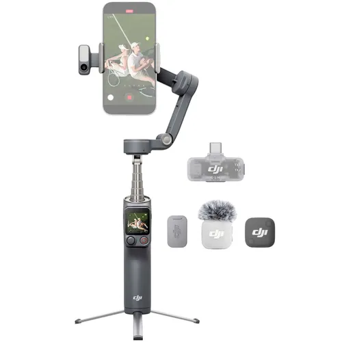DJI Osmo Mobile 8P Kreativ Combo Gimbal schwarz - Kompakter Gimbal für kreative Aufnahmen. Mit 3D 360°-Drehung und ActiveTrack 8.0 für beeindruckende Panoramaaufnahmen. Ideal für Smartphone-Fotografie und Videos.