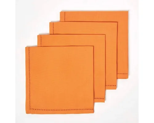 Homescapes Stoffserviette 4er-Set Stoffservietten terrakotta – 45 x 45 cm, 100% Baumwolle