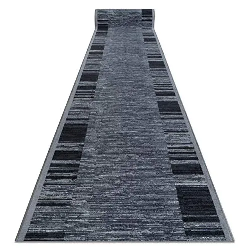 rugsx Antirutsch Teppich Läufer Adagio grau – Moderner Kurzflor für Küche, Flur & Wohnzimmer, Meterware, 100x500 cm