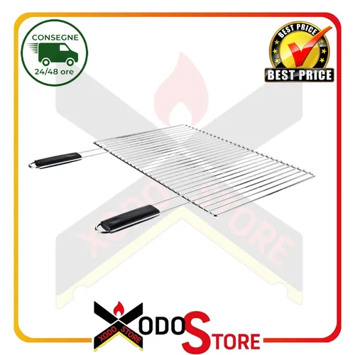 Raster Knopfmosaik Edelstahl für Grill Sunday BBQ 60 x 40cm - Hochwertiges Grillzubehör aus Edelstahl, ideal für perfekte Grillabende im Freien - passt perfekt auf jeden Holzofen.