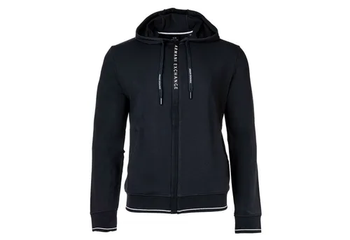 A|X ARMANI EXCHANGE Herren Logo Zipper Kapuzenpullover, Schwarz/Erika, Large - Kapuzenpullover für Herren mit einem stylischen Zwei-Wege-Reißverschluss und markantem Logo für einen modernen Look.