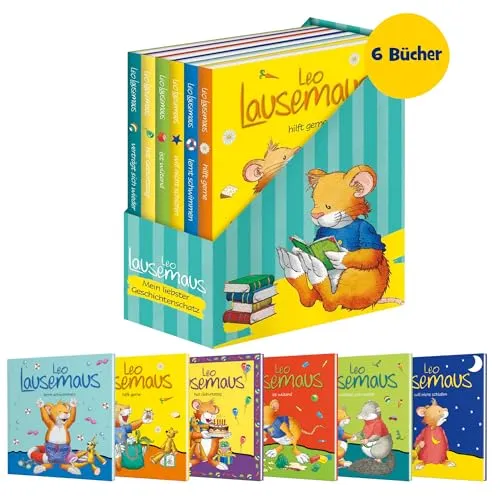 Leo Lausemaus – Mein liebster Geschichtenschatz (Jubiläums-Schuber) - Kinderbücher: 6 Mini-Bücher ab 3 Jahren mit liebevollen Vorlesegeschichten über Freundschaft und Gefühle, ideal für eine schöne Vorlesezeit.