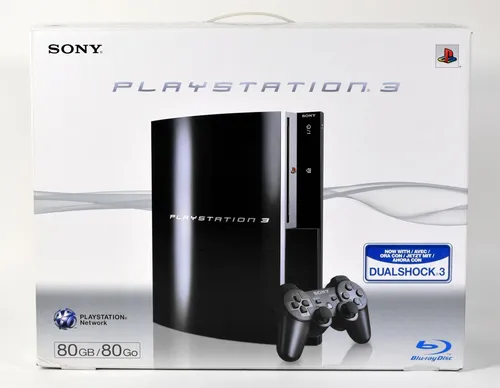 Sony Playstation 3 PS3 Fat 80GB - Neu und OVP - Konsolen der neuen Generation mit Blu-Ray Kompatibilität, 80 GB Speicher und klassischem Schwarz. Ideal für Spieler, die ein nostalgisches Erlebnis suchen.