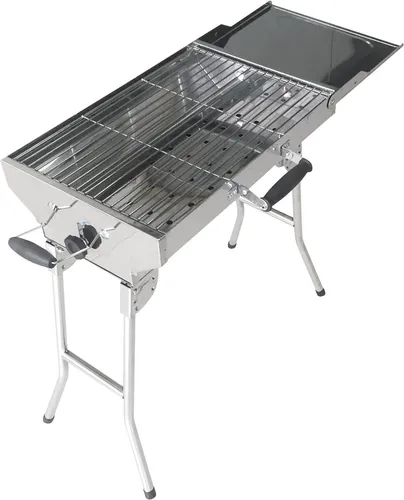 Olymp Handels GmbH Holzkohlegrill Mangal Edelstahl Schaschlik Grill Aladdin - Portabler Edelstahl Koffergrill Aladdin mit praktischer Transport-Tasche, ideal für Grillabende im Freien.