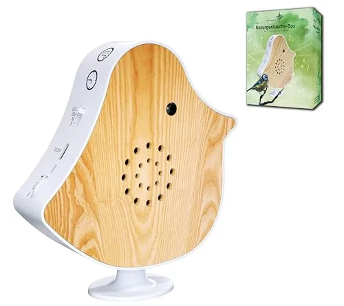 Northpoint Naturgeräusche Box Vogel Sound Box Echtholz Bewegungsmelder Sound Sensor Timer USB-C (Weißesche)
