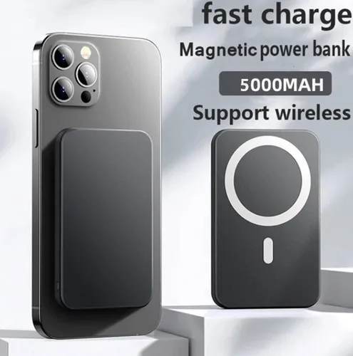 MagSafe Akku Powerbank für iPhone 12-16 und AirPods Pro - Powerbank für iPhones ab Generation 8 mit 5000mAh, kabelloses Laden und USB-C Anschluss – ideal für unterwegs und sorgt für flexibles Aufladen ohne Kabel.