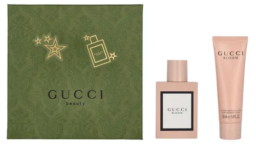 Gucci Bloom Geschenkset EDP 50 ml + Body Lotion 50 ml - Exklusives Parfüm-Geschenkset für Damen mit dem blumigen Gucci Bloom Eau de Parfum und einer pflegenden Body Lotion. Ideal für einen Hauch von natürlichem Glamour und Eleganz.