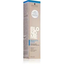 Schwarzkopf BlondMe Bleach & Tone Violett Additive 60ml - Aufhellung & Nuancierung - Ideal für Blondierpulver, neutralisiert unerwünschte Untertöne und sorgt für eine perfekte Farbnuance. Flexibles Mischungsverhältnis für individuelle Ergebnisse.