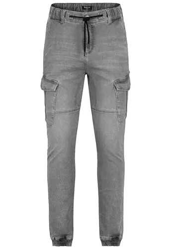 SUBLEVEL Regular-fit-Jeans Jogging Jeans mit Kordelzug in Grau - Bequeme Jogging Jeans mit praktischen Seitentaschen und Gummizug, ideal für lässige Outfits. Hergestellt aus atmungsaktiven Materialien für hohen Tragekomfort.