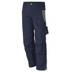 Bundhose "PRO" marine/grau, Größe 26 - vielseitige Arbeitskleidung - Robuste Bundhose für Profis mit zahlreichen Taschen und elastischem Stretcheinsatz für optimale Bewegungsfreiheit. Ideal für handwerkliche Tätigkeiten.