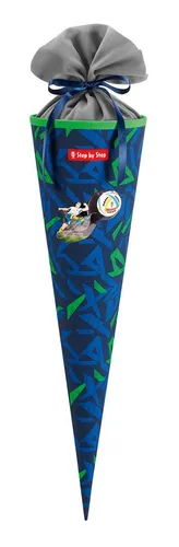 Step by Step Schultüte, Soccer Ben - Schultüten für Fußballfans, 66 cm hoch und mit einem attraktiven gestreiften Design, perfekt für den ersten Schultag!