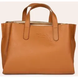 mine mina Damen Handtasche in Rot - Elegante Handtasche mit strukturierter Oberfläche und praktischem Reißverschluss. Abnehmbarer, verstellbarer Schulterriemen für vielseitige Trageoptionen. Maße: 33 x 14 x 26 cm, ideal für jeden Anlass.