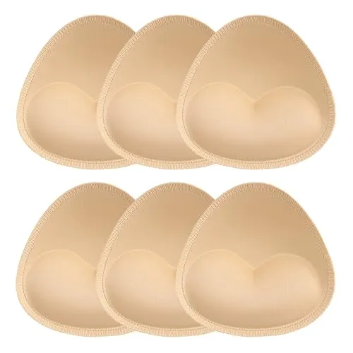 BH Pads,3 Paar Bikinis Pad Damen BH-Einlagen Polster Schaumstoff Push Up Bra Einlagen Abnehmbar Brust Vergrößerung für Sport-BH Unterwäsche Badeanzug Badebekleidung Frauen