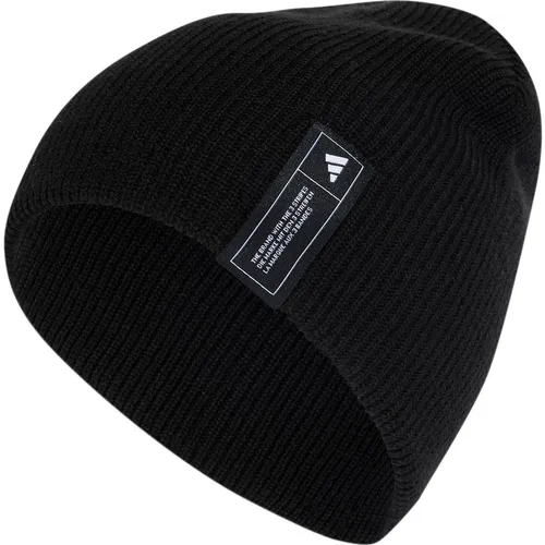 adidas Unisex Essentials Beanie, Black/White, M - Mütze aus 100 % Polyacryl, glatt gestrickt für optimalen Tragekomfort und Stil, ideal für kalte Tage.