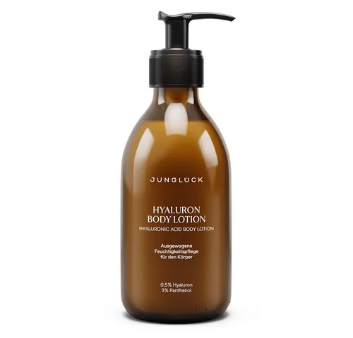 JUNGLÜCK Bodylotion Hyaluron Body Lotion - Duftfrei, 240 ml für alle Hauttypen - Hochwertige Bodylotion ohne Duft, ideal für die tägliche Pflege. Versorgt die Haut intensiv mit Feuchtigkeit und zieht schnell ein. Perfekt für alle Hauttypen und für eine ausgewogene Hautpflege.