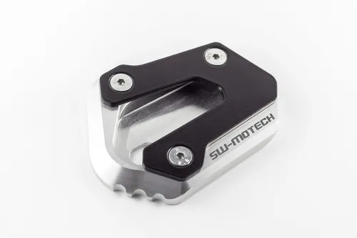 SW-Motech Seitenständerfuß-Verbreiterung Schwarz/Silbern für Suzuki DL - Verbessert die Standfestigkeit Ihres Motorrads, ideal für unebene Untergründe und sorgt für mehr Sicherheit.