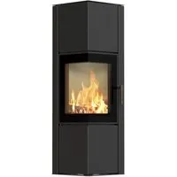 ILDNORD ODYN M Eck-Kaminofen 8kW - Kaminöfen, raumluftunabhängig mit großem Feuerpanorama für optimale Sicht auf die Flammen und effiziente, umweltfreundliche Heizlösung.