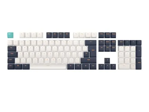 Dark Project Navy Blue / Ivory Ersatztasten - Hochwertige Tastatur-Ersatztasten im klassischen Design, 177 Stück in blau und ivory, inkl. Tastenabzieher. Perfekt für individuelle Anpassungen und ein einzigartiges Tipperlebnis.