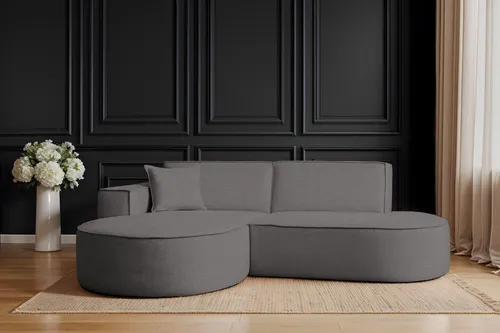 Kaiser Möbel Ecksofa Designer MODENA STUDIO - Anthrazit Links - Stilvolles Ecksofa Modena Studio mit minimalistischer Form und hohem Komfort. Ideal für moderne Wohnräume, pflegeleichter Bezug und haustierfreundlich für langlebige Nutzung.