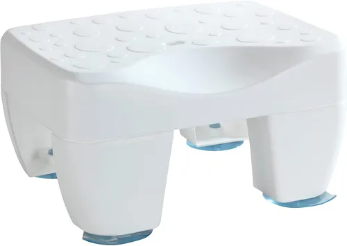 WENKO Badewannenhocker Secura - Rutschsicherer Badewannensitz, belastbar bis 150 kg, mit Wasserablauf und TÜV GS Zertifikat für mehr Sicherheit im Bad