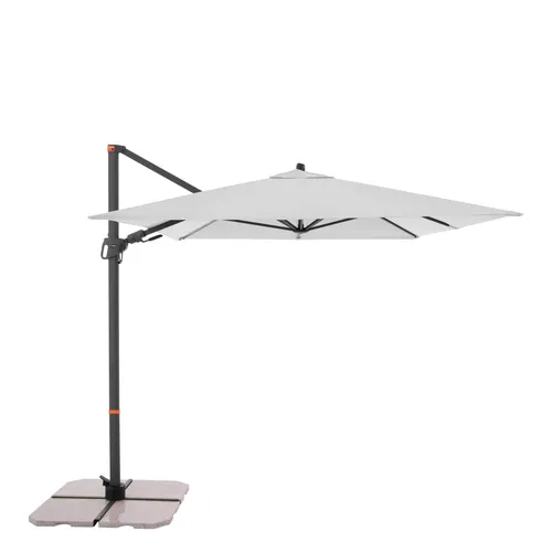 Doppler Ampelschirm MyZone 240 cmx 320 cm Hellgrau mit Kurbelmechanik