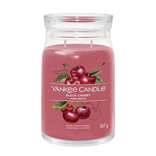 Yankee Candle Black Cherry Duftkerze 567 g - Duftkerzen, 567 g, mit süßem Obstduft für eine gemütliche Atmosphäre, ideal für entspannende Abende.