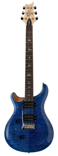 PRS SE Custom 24 Lefty Faded Blue E-Gitarre - Gitarren mit Ahorndecke und Mahagoni-Boden, ideal für Profimusiker und aufstrebende Talente. Vielseitiger Sound dank 85/15 'S'-Pickups und komfortablem Wide Thin-Profil.