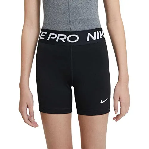 Nike G NP 3IN Short Black/White XS - Kurze Sporthosen für Mädchen, mit schweißableitender Dri-FIT Technologie für optimale Trockenheit und einem breiten, elastischen Bund für perfekten Halt.