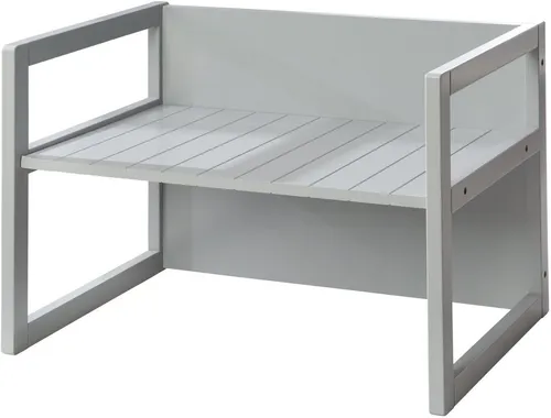 roba Wende-Sitzbank für Kinder im Landhausstil - Kinderzimmertisch & -stuhlsets in 2 Sitzhöhen (18cm oder 27,5cm) nutzbar, robustes MDF, ideal als Bank oder Tisch für kreatives Spielen, Malen und Basteln.