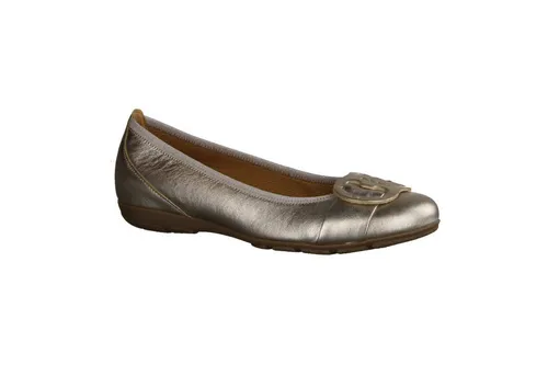 Gabor 44163-60 Ballerina - Elegante Ballerina von GABOR in Puder (Metallic) mit hochwertiger Innenausstattung für hohen Tragekomfort. Ideal für den Alltag und besondere Anlässe, mit femininer Spangenzierde und bequemer Hovercraft-Decksohle.