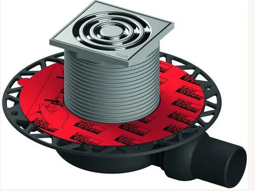 TECEdrainpoint S 110 Ablaufset 3601100 - Sanitärinstallation, superflaches Ablaufset mit Universalflansch und Edelstahlrost, belastbar bis 300 kg, ideal für moderne Bäder.