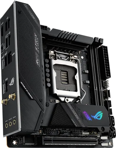 ASUS ROG STRIX Z590-I GAMING WIFI - Motherboard - Mini-ITX - LGA1200-Sockel - Z590 Chipsatz - USB-C Gen2, USB 3.2 Gen 1, USB 3.2 Gen 2, USB-C Gen 2x2 - 2.5 Gigabit LAN, Wi-Fi - Onboard-Grafik (CPU erforderlich)