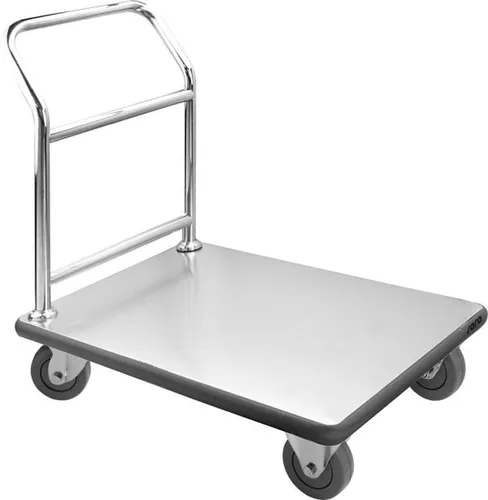 Saro AF 230 Transportwagen, Metall, Silber, 90 x 60 x 90 cm - Tischtransportwagen aus Edelstahl mit Gummi-Stoßschutz, ideal für den sicheren Transport von bis zu 150 kg.