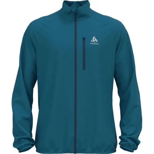 Odlo Laufjacke ZEROWEIGHT SAXONY BLUE - Leichte Laufjacke aus 100% recyceltem Polyester für optimale Bewegungsfreiheit und Atmungsaktivität, ideal für sportliche Aktivitäten im Freien.