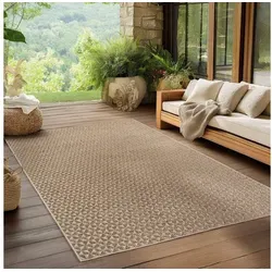 Ayyildiz Teppiche Outdoorteppich IBIZA 1903, rechteckig, Höhe: 5 mm, In und Outdoor, Läufer, Wohnzimmer, Küche, Flur oder Wintergarten beige|braun 160 cm x 230 cm x 5 mm