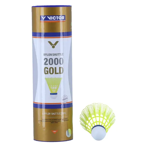 Victor Badmintonbälle Shuttle 2000 Nylon gelb Dose 6er, Geschwindigkeit: langsam
